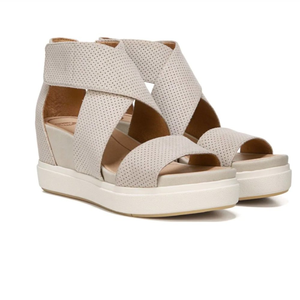 Dr. Scholl's Sheena Wedge Sandal Oyster Microfiber